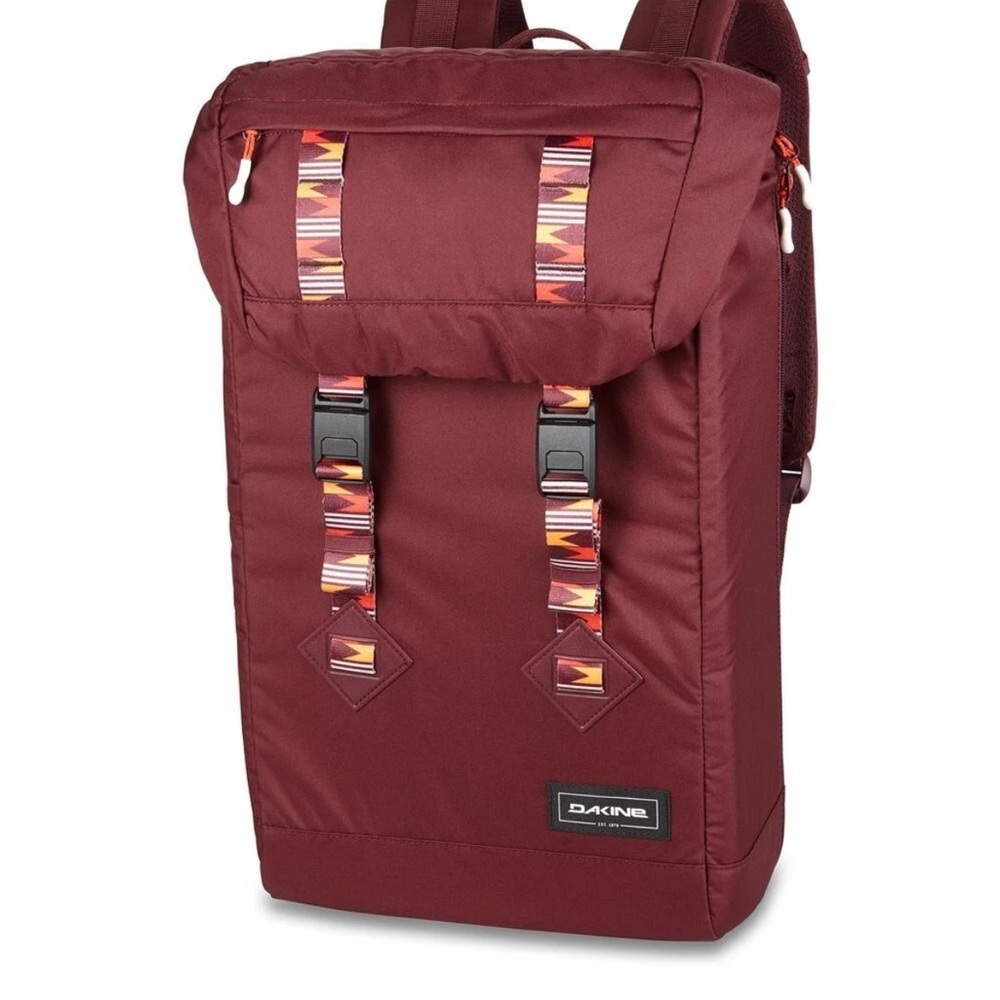 Dakine Burgundy Backpack with Patterned Straps